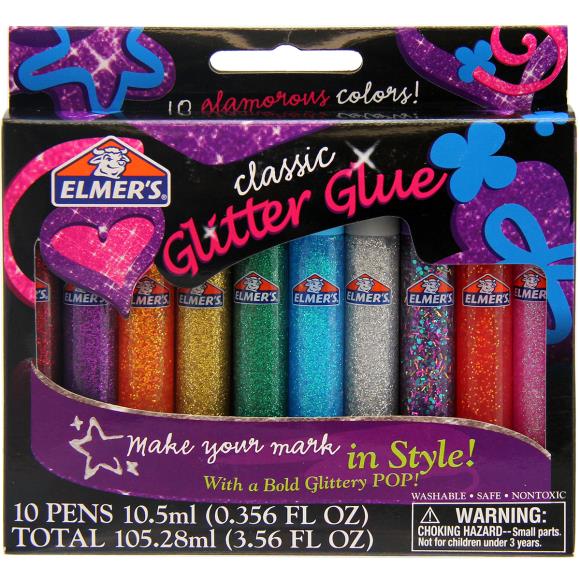 3D Washable Glitter Glue Pens 10/Pkg