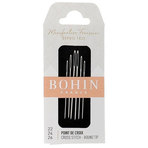 Bohin Cross Stitch Round Tip Needles  #22/24/26