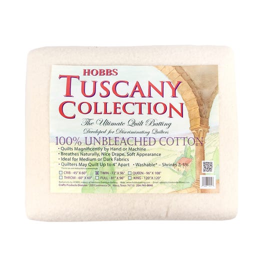 Tuscany Unbleached Cotton Batting - Twin Size