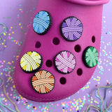 Rainbow Yarn Ball Shoe Charm Set