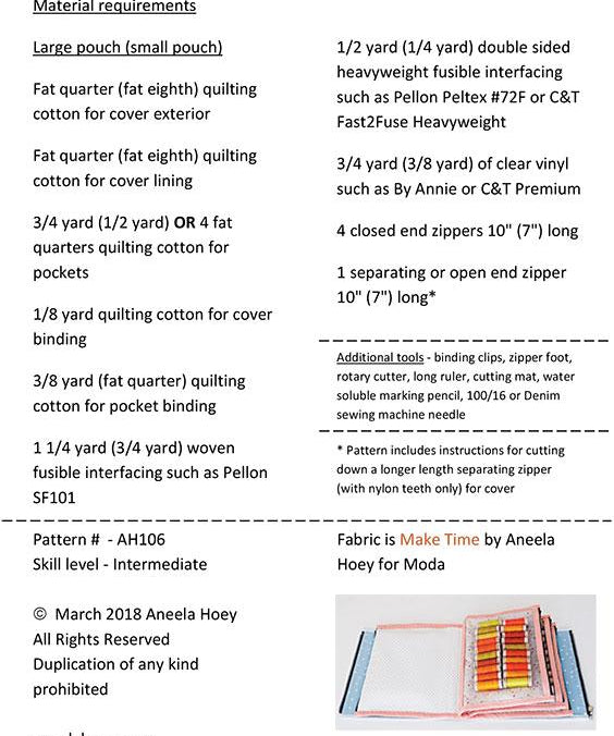 Aneela Hoey Booklet Pouch Pattern