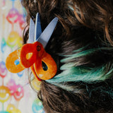 Peach Fuzz Scissors Hair Claw Large