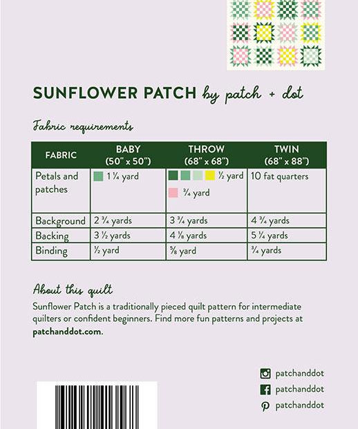 Sunflower Patch Quilt Pattern