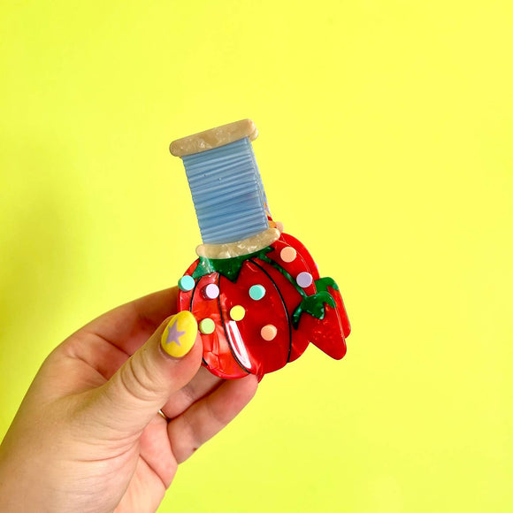 Peach Fuzz Pin Cushion Hair Claw