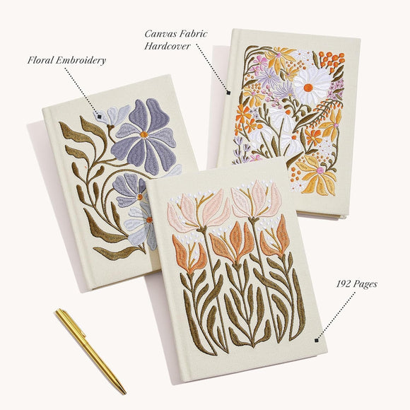 Flower Market Embroidered Journal