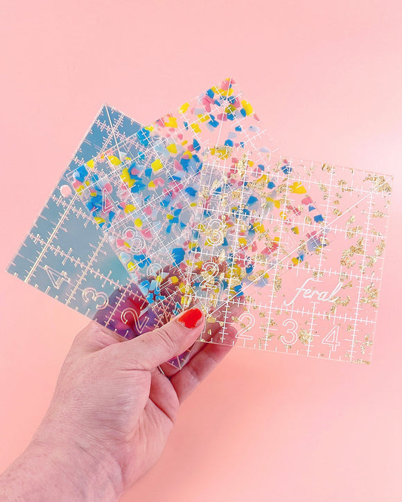 Feral Notions Square Quilting Ruler 4-1/2