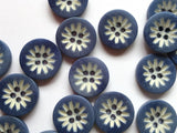 Corozo Button w/ Flower- 18mm