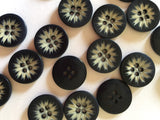 Corozo Button w/ Flower- 18mm