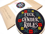 Fuck Gender Roles 6" Cross Stitch Kit