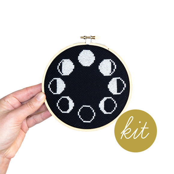 Moon Phases Cross Stitch Kit