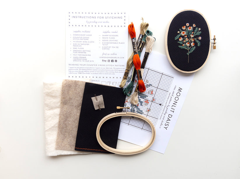 Moonlit Daisy Cross Stitch Kit