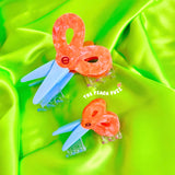 Peach Fuzz Scissors Hair Claw Small