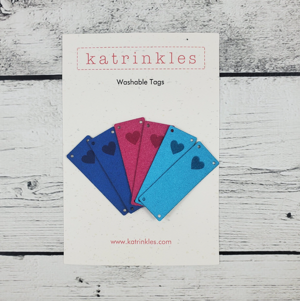 Katrinkles Solid Heart Foldover Faux Suede Tags