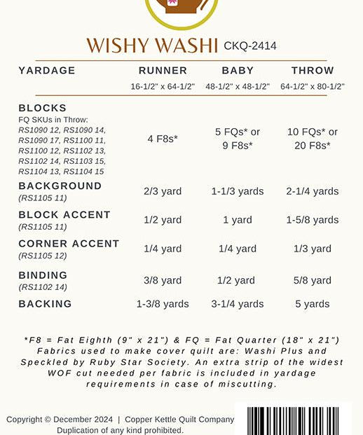Wishy Washi Quilt Pattern