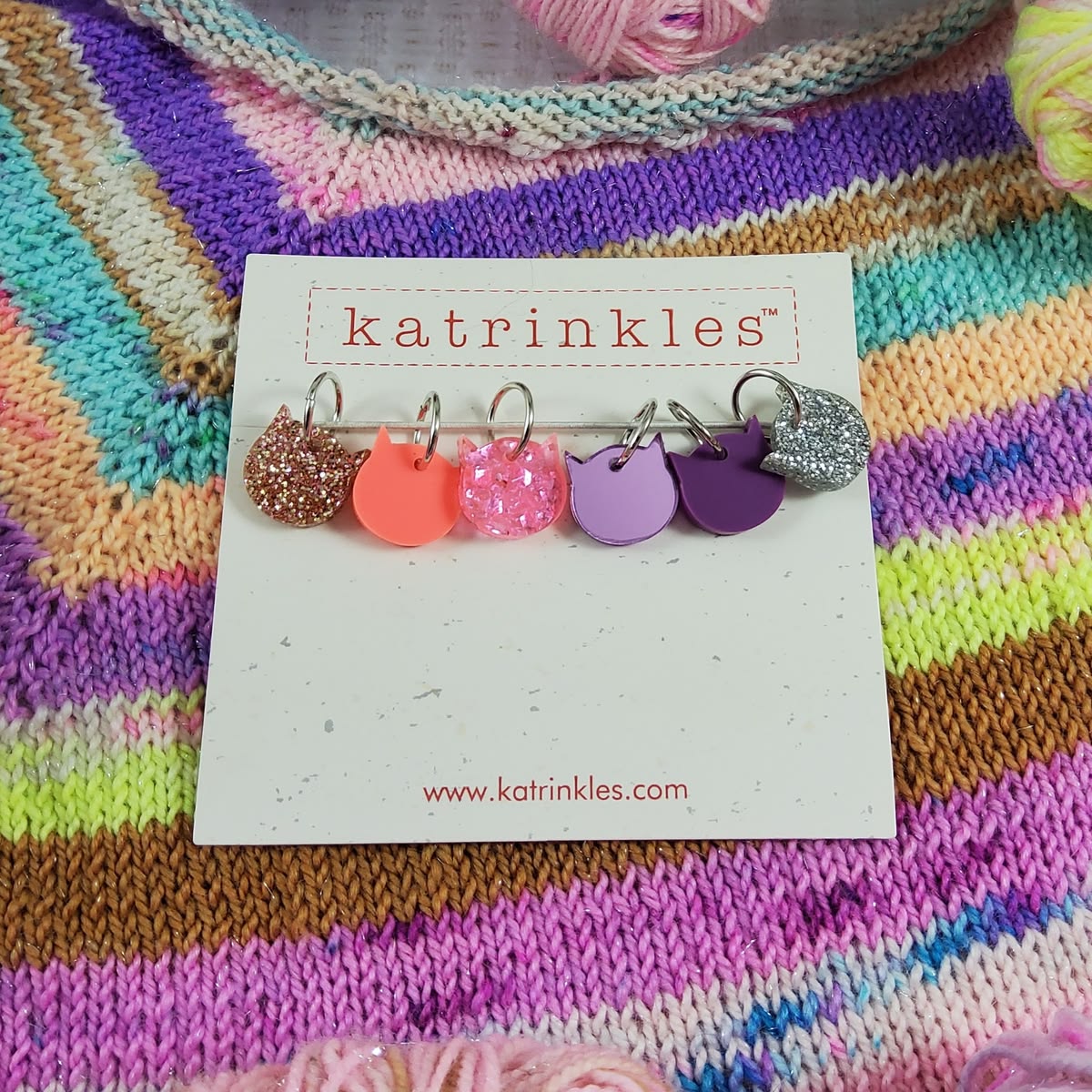 Cat-rinkles Cat Collection Acrylic Stitch Marker Set