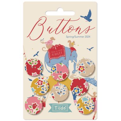 Tilda Jubilee Farm Flowers Buttons 18mm