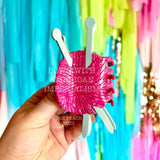 Peach Fuzz Yarn Crafts Knitting Needles Hair Claw