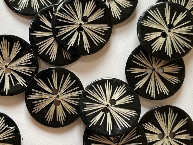 Glossy Black Starburst Buttons