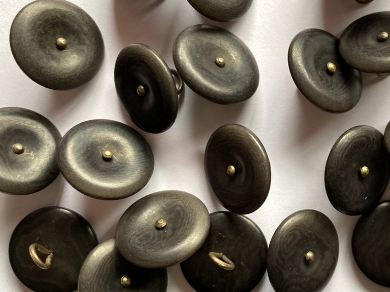 Corozo Button w/ Bronze Metal Shank - 15 mm