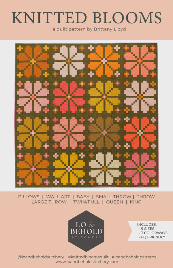 Knitted Blooms Quilt Pattern