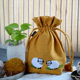 Lantern Moon Meadow Sheep Drawstring Bag