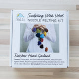 Rainbow Heart Garland Needle Felting Kit