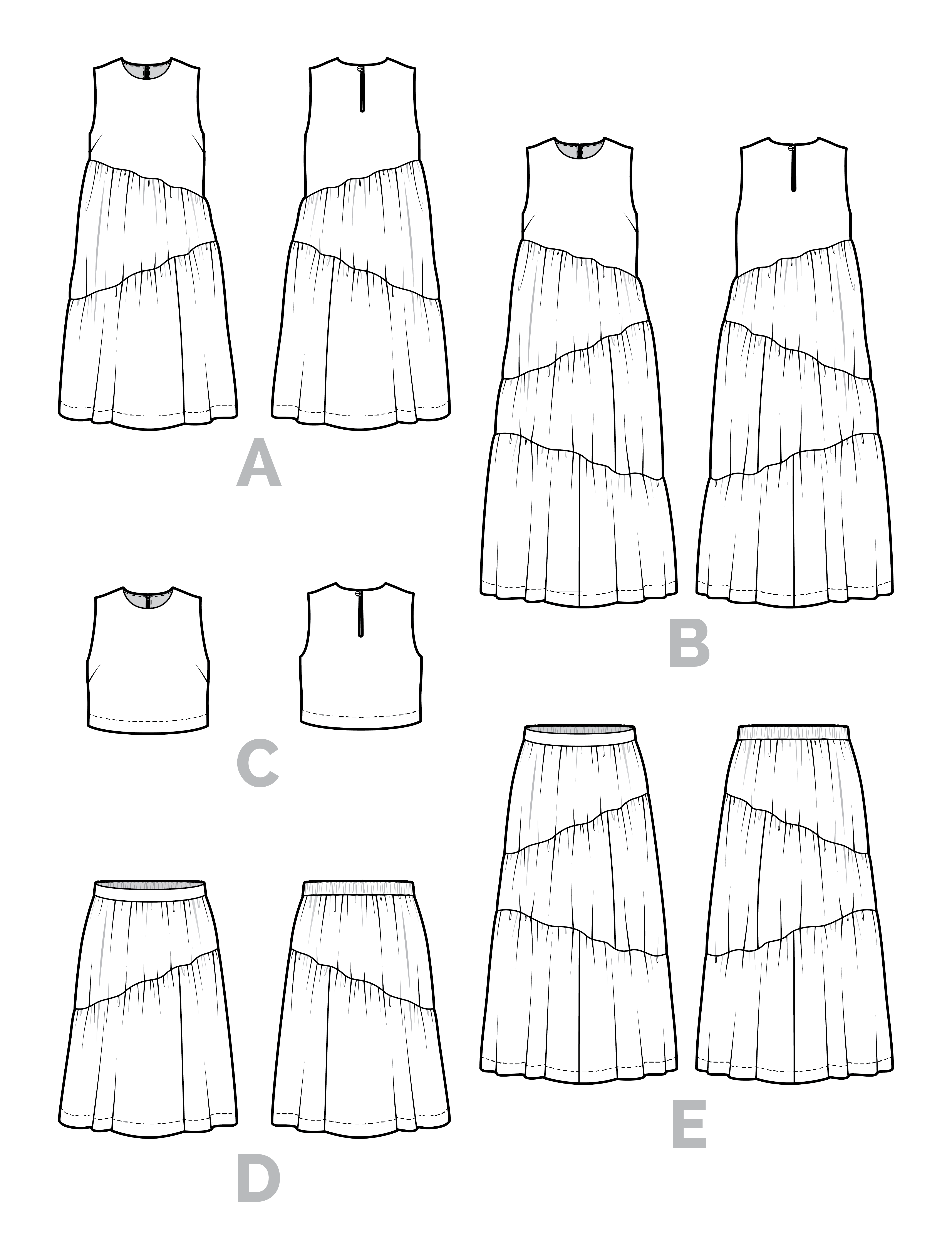 Azure Dress, Skirt + Top Pattern