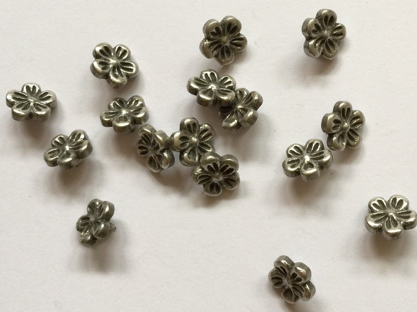 Metallic Flower Buttons 12 mm