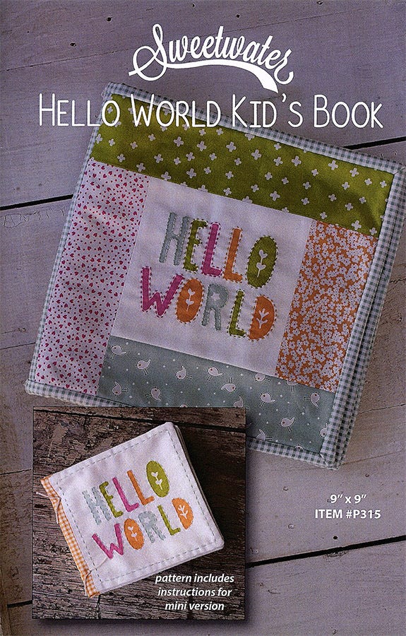 Hello World Kid's Book Sewing Pattern