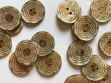 Laser Flower Shell Buttons 18mm