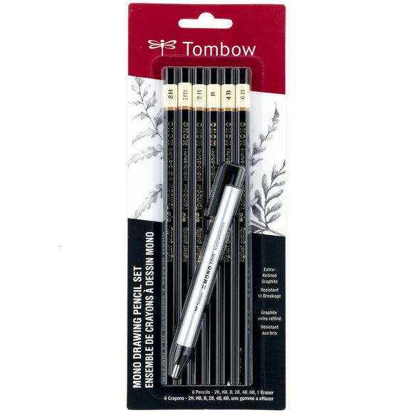 Tombow Mono Drawing Pencil And Eraser Set