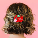 Tomato Pincushion French Barrette Hair Clip