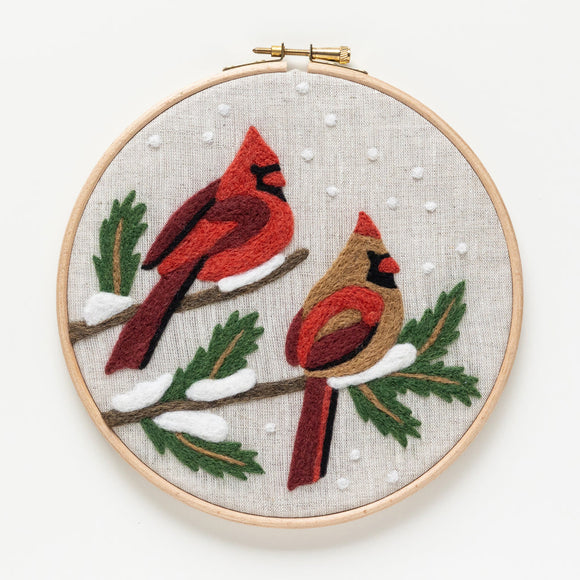 Winter Cardinals Needle Felting Kit