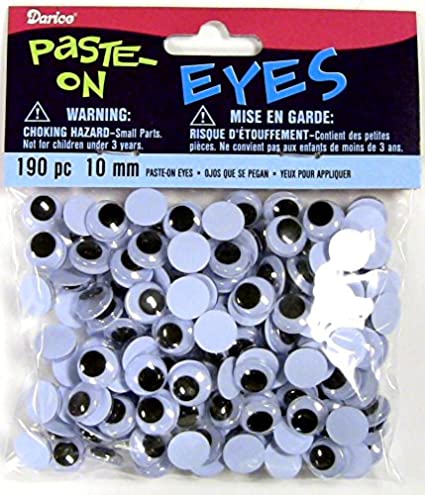Paste-On Wiggle Eyes 10mm 190/Pkg Black