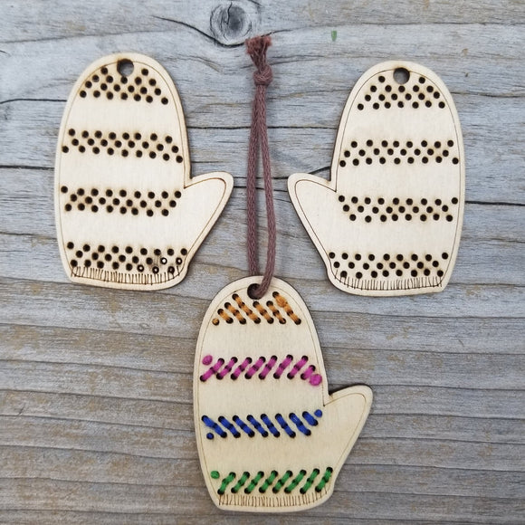 Mitten Ornaments - Striped Mitten