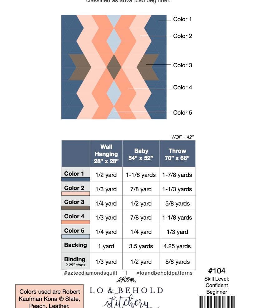 Aztec Diamonds Quilt Pattern