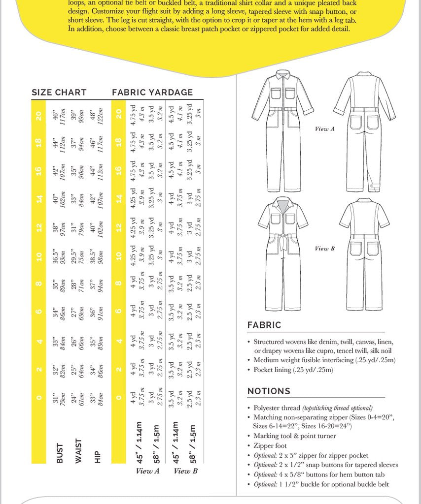 Blanca Flight Suit Pattern
