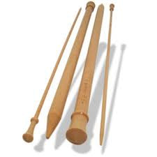 14" Birch Single Point Knitting Needles