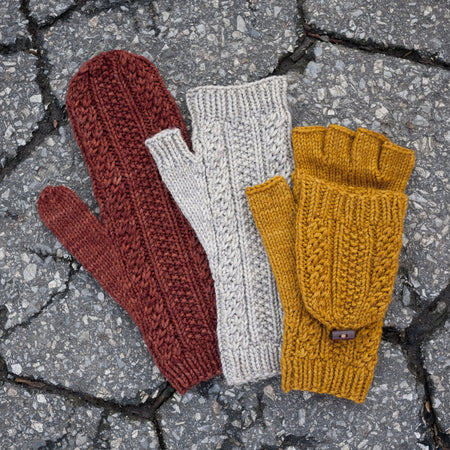 Cabled Dad Mittens