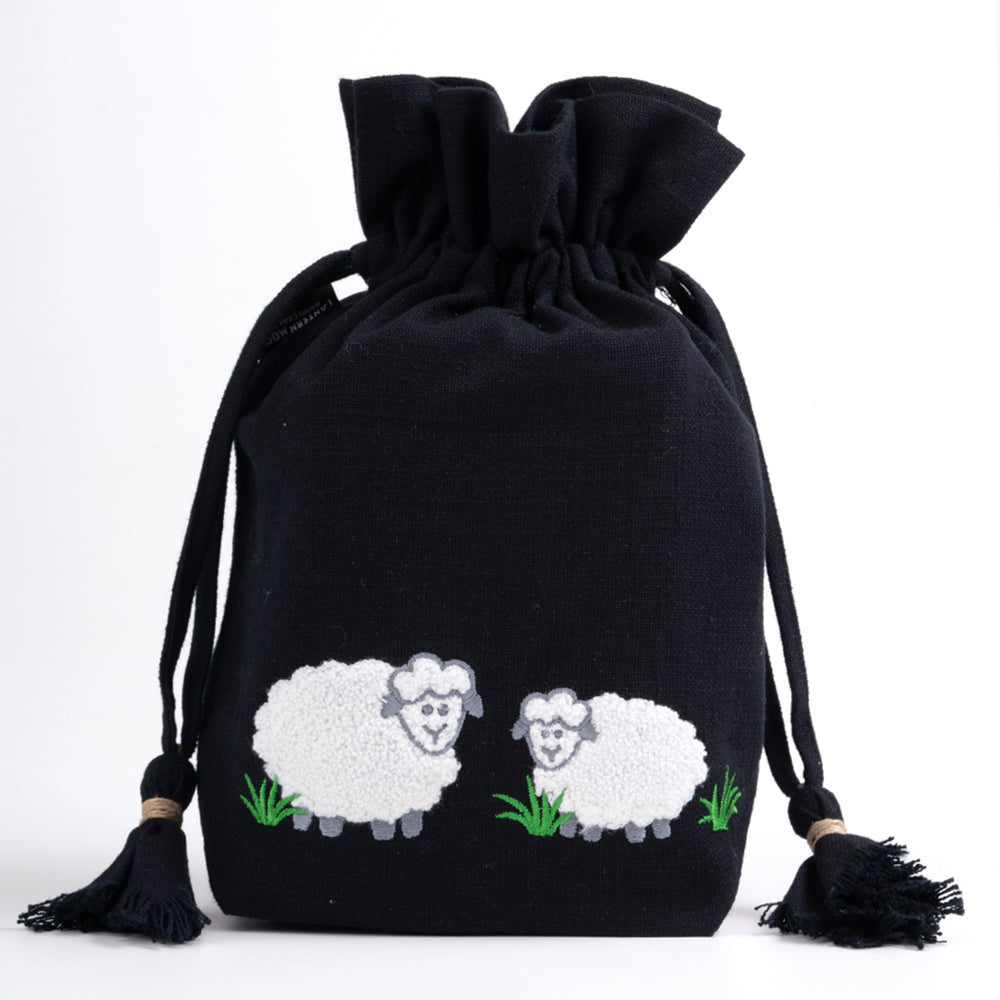 Lantern Moon Meadow Sheep Drawstring Bag