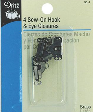 Sew-On Hook & Eye Closures
