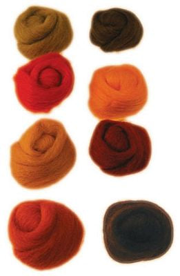 Wool Roving Assorted 8ct - Autumn