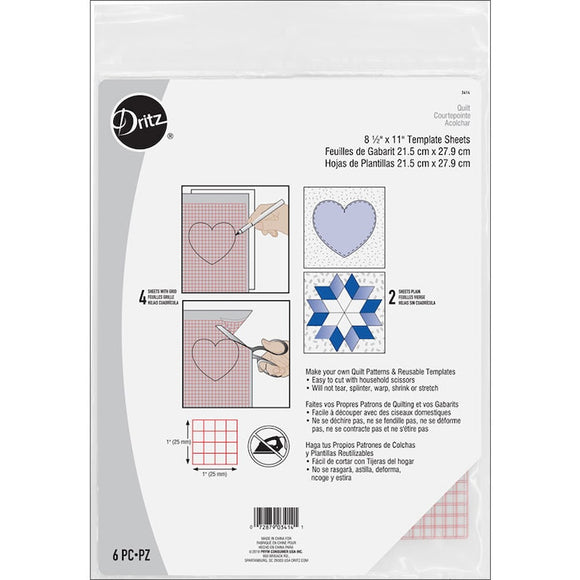 Vinyl Quilting Template Sheets