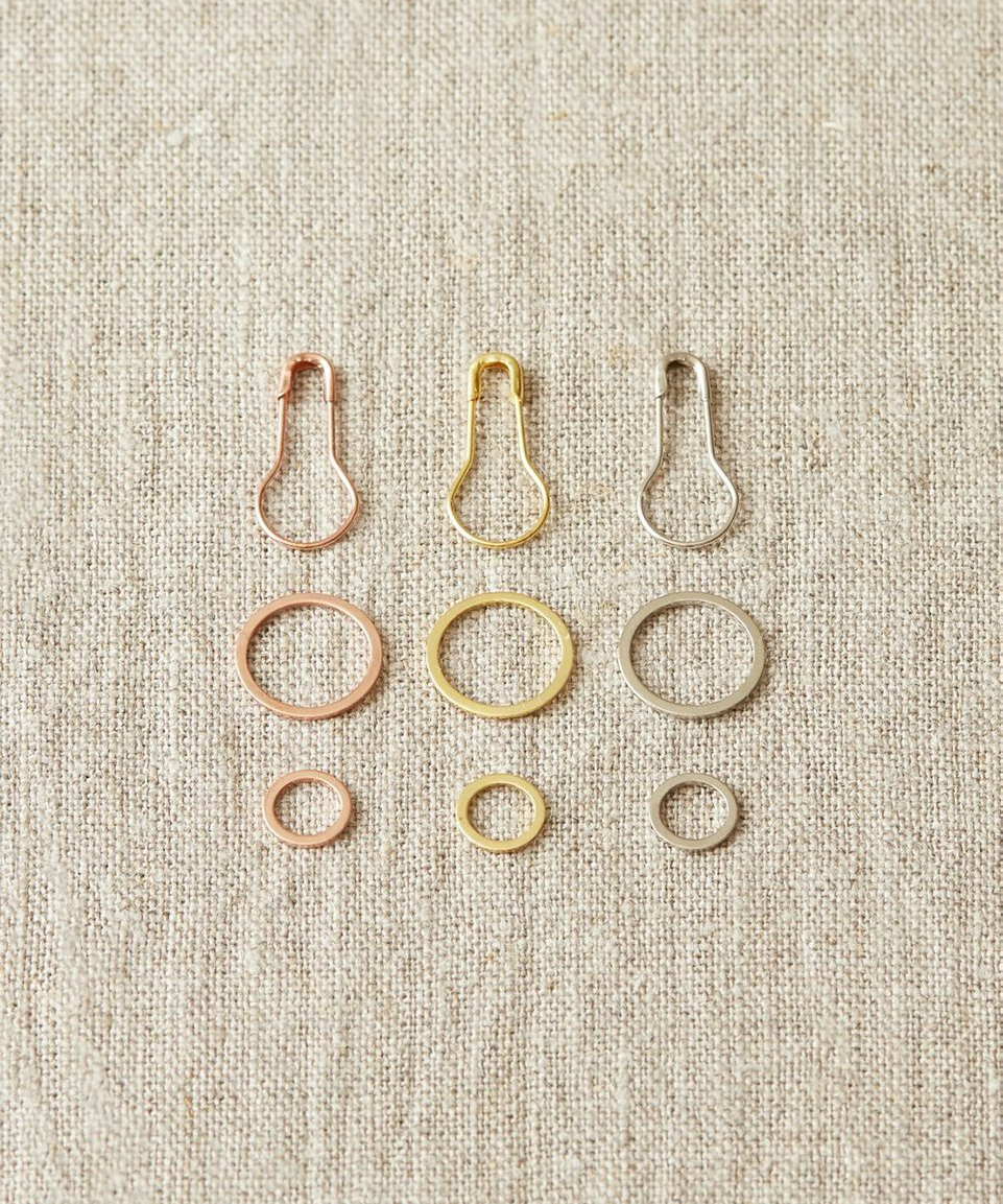 Cocoknits Precious Metal Stitch Markers - US 0-13/1-9mm (54 ct.)
