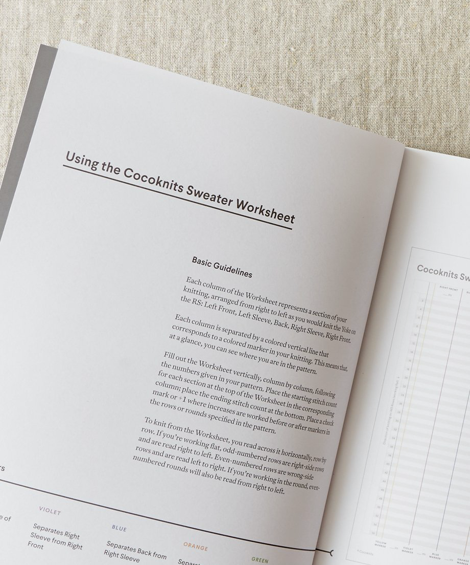Cocoknits Sweater Worksheet Journal