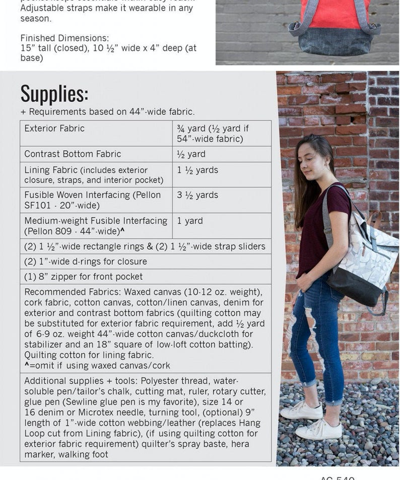 Noodlehead Range Backpack Pattern