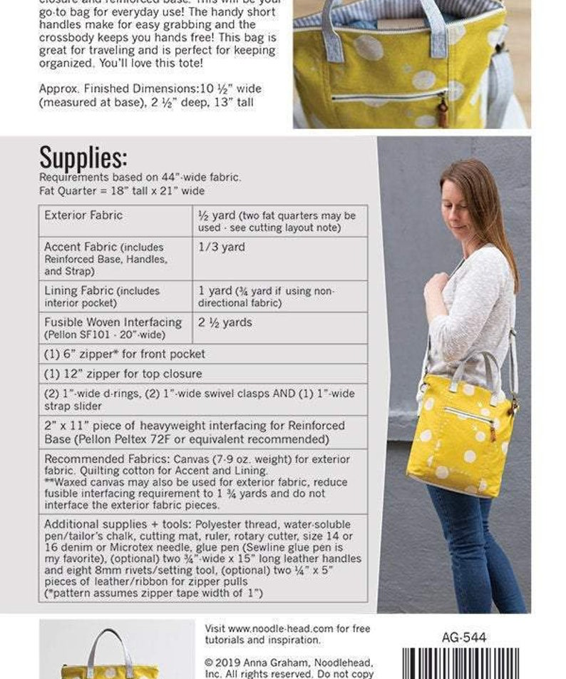 Noodlehead Redwood Tote Pattern