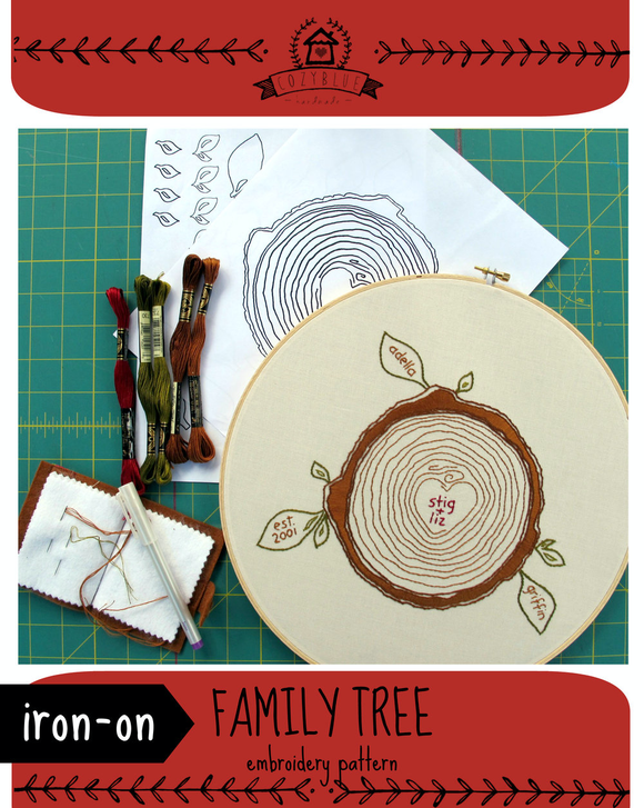 Family Tree Iron-On Embroidery Pattern