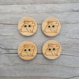 Bamboo Buttons 3/4" (set of 4)