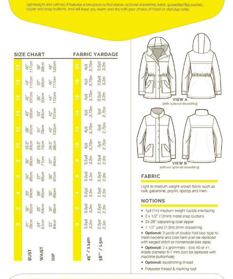 Kelly Anorak Jacket Pattern
